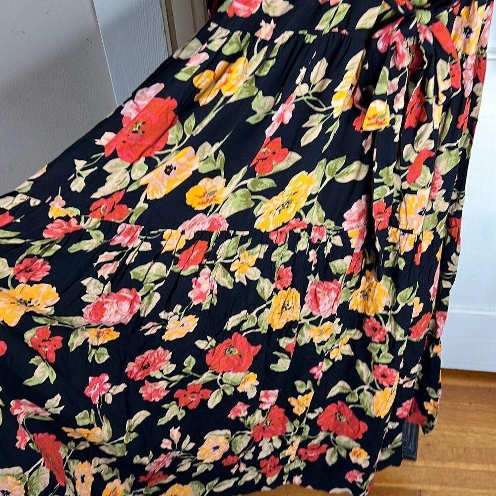 Petal & Pup RUANA MAXI DRESS BLACK FLORAL Long Sleeve Size XS Nwot - Picture 3 of 6